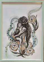 Load image into Gallery viewer, Mor & Barn nr.3 | Str: A3 | Med Ramme